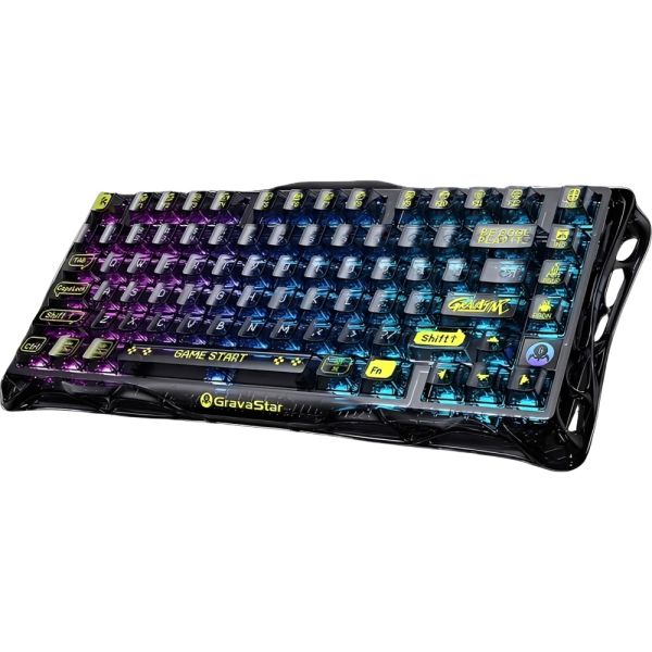 Teclado Mecánico Wireless GravaStar Mercury K1 Lite RGB 75% Tri-Mode - Transparent Black